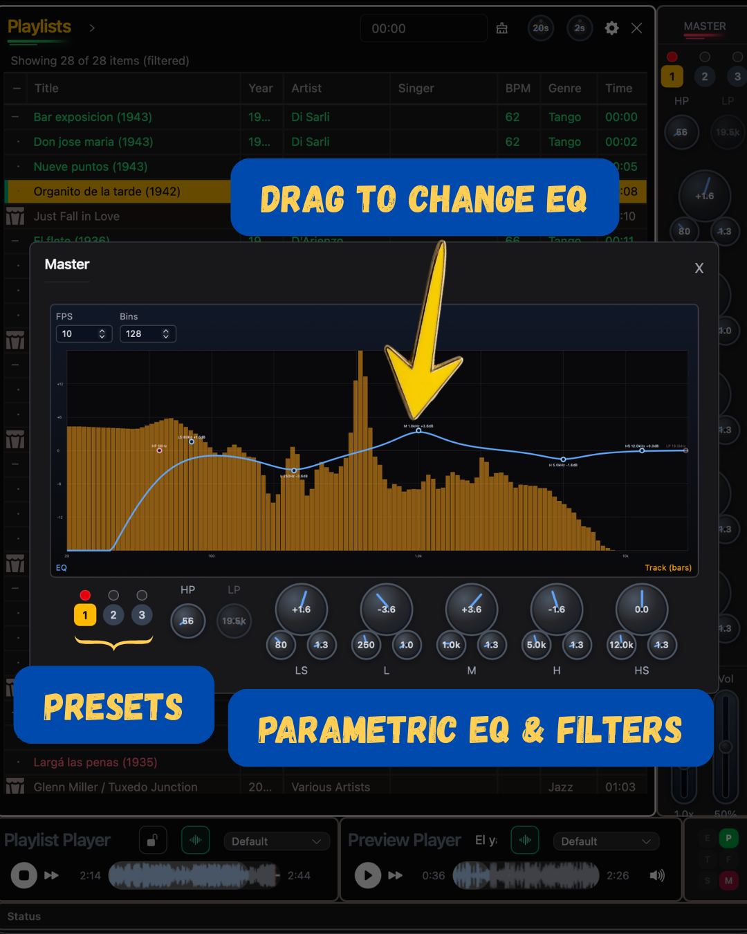 Make perfect sound with pro-grade EQs