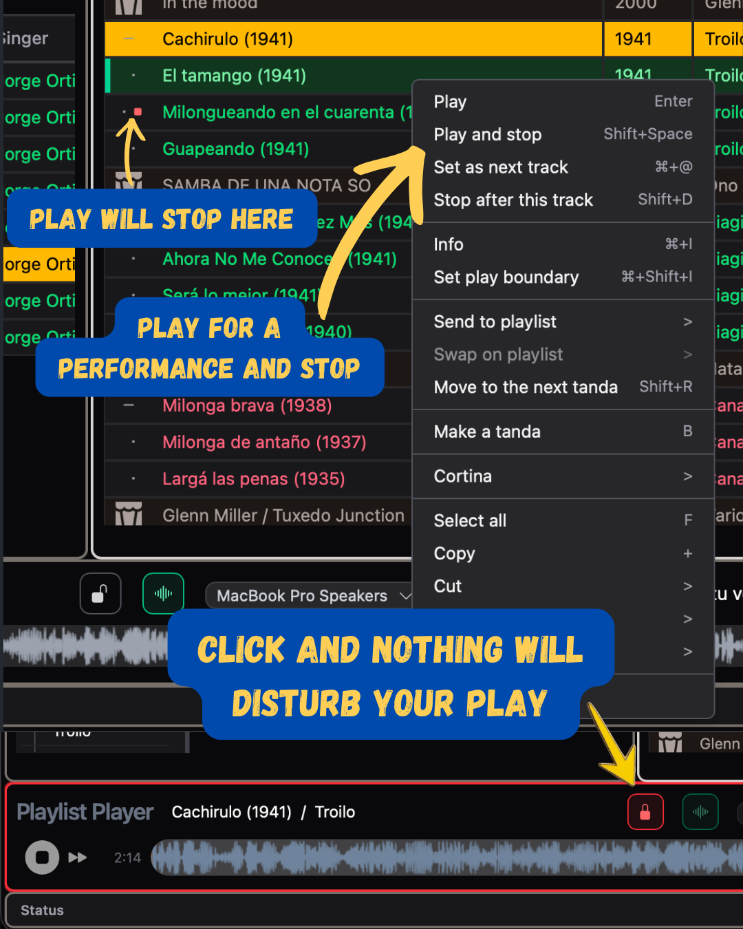 Lock playback with confidence