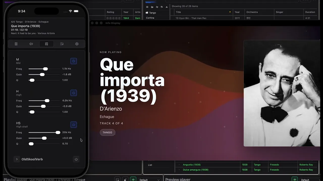 TangoDJ Mobile Companion and audience Info Display